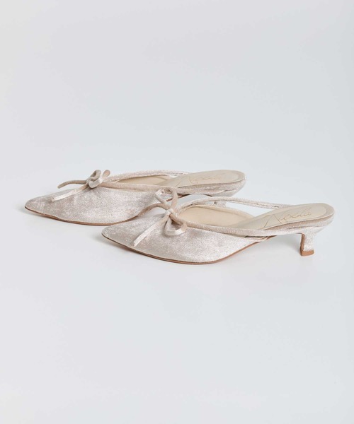 NOELA（ノエラ）の「リボンベロアミュール（パンプス・レディース・グリーン/モカ/オフホワイト・L/M/S）」の14枚目の写真