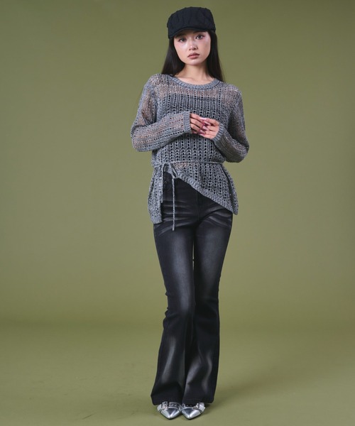 WEGO(ウィゴー)の「DISPARK/ブラストフレアデニム(デニムパンツ・レディース・ブラック/ライトインディゴブルー・MEDIUM/SMALL)」の20枚目の写真