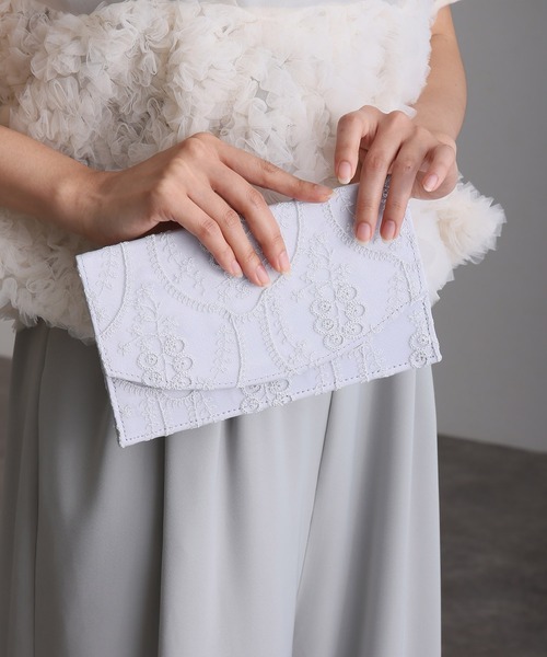 PourVous(プールヴー)の「オケージョン 二次会 同窓会 結婚式 チュール ラメ糸(クラッチバッグ・レディース・ゴールド/ブラック/シルバー・FREE)」の9枚目の写真