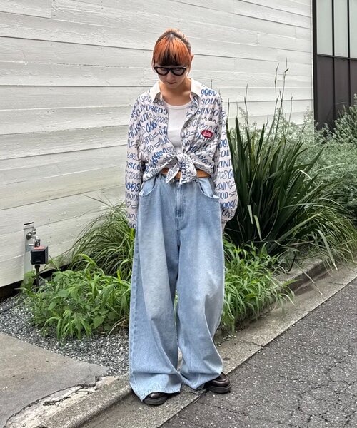 SOUNDSGOOOOD(サウンズグッド)の「【SOUNDSGOOOOD】総柄ロゴシャツ(シャツ/ブラウス・レディース・アイボリー/ピンク・ONE SIZE)」の9枚目の写真