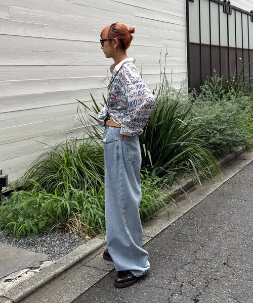 SOUNDSGOOOOD(サウンズグッド)の「【SOUNDSGOOOOD】総柄ロゴシャツ(シャツ/ブラウス・レディース・アイボリー/ピンク・ONE SIZE)」の10枚目の写真