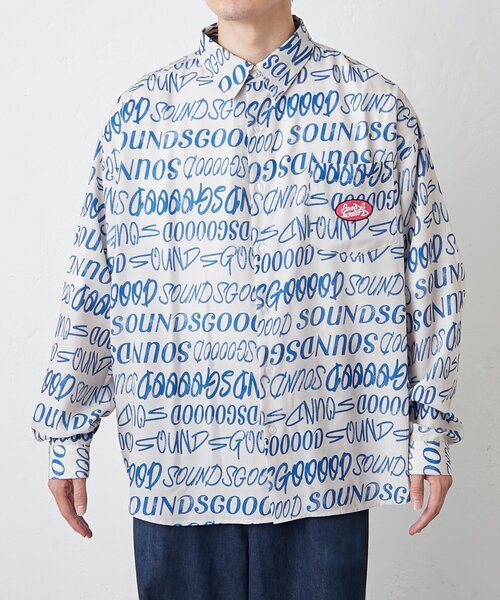 SOUNDSGOOOOD(サウンズグッド)の「【SOUNDSGOOOOD】総柄ロゴシャツ(シャツ/ブラウス・レディース・アイボリー/ピンク・ONE SIZE)」の15枚目の写真