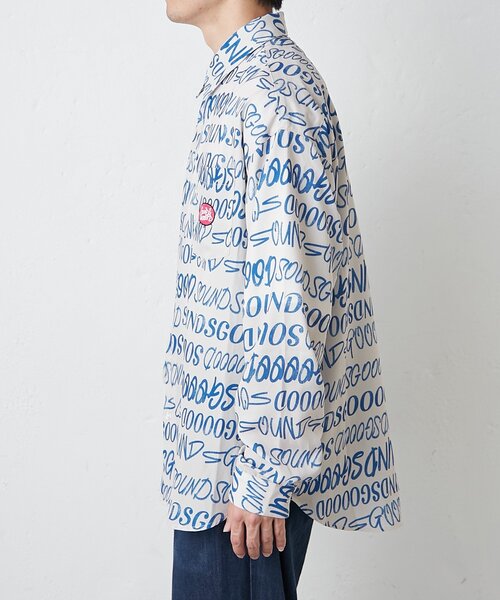 SOUNDSGOOOOD(サウンズグッド)の「【SOUNDSGOOOOD】総柄ロゴシャツ(シャツ/ブラウス・レディース・アイボリー/ピンク・ONE SIZE)」の16枚目の写真