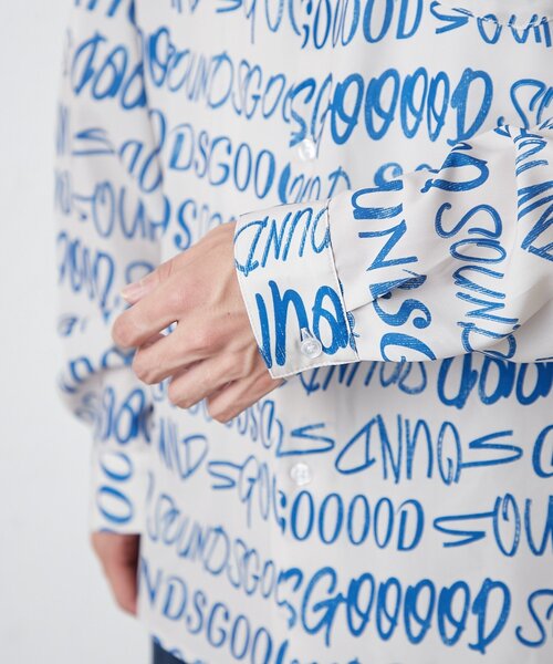 SOUNDSGOOOOD(サウンズグッド)の「【SOUNDSGOOOOD】総柄ロゴシャツ(シャツ/ブラウス・レディース・アイボリー/ピンク・ONE SIZE)」の21枚目の写真