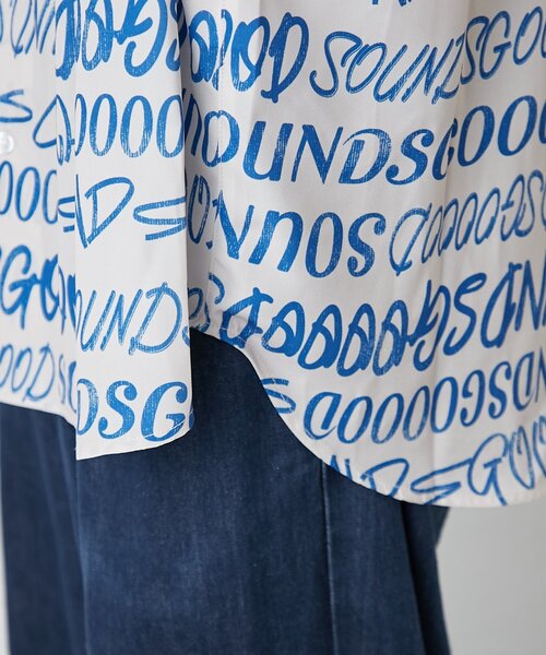 SOUNDSGOOOOD(サウンズグッド)の「【SOUNDSGOOOOD】総柄ロゴシャツ(シャツ/ブラウス・レディース・アイボリー/ピンク・ONE SIZE)」の22枚目の写真