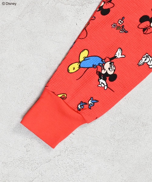 Disney】ミッキーマウスワッフルビッグロンT（Tシャツ