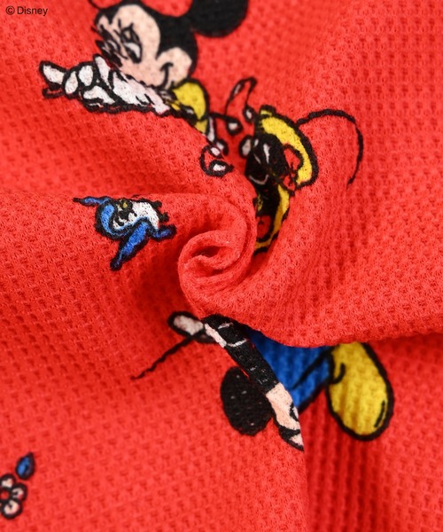 Disney】ミッキーマウスワッフルビッグロンT（Tシャツ/カットソー