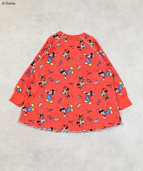 Disney】ミッキーマウスワッフルビッグロンT（Tシャツ