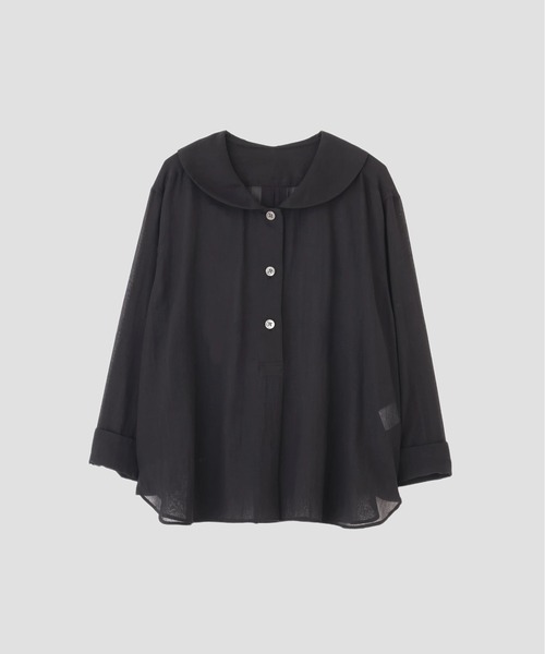 MARGARET HOWELL（マーガレットハウエル）の「COTTON SILK CHIFFON（シャツ/ブラウス・レディース・アイボリー/ブラック・1/2）」の9枚目の写真