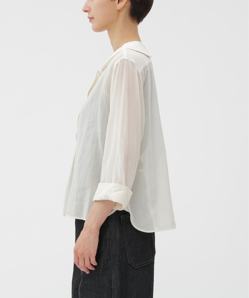 MARGARET HOWELL（マーガレットハウエル）の「COTTON SILK CHIFFON（シャツ/ブラウス・レディース・アイボリー/ブラック・1/2）」の4枚目の写真