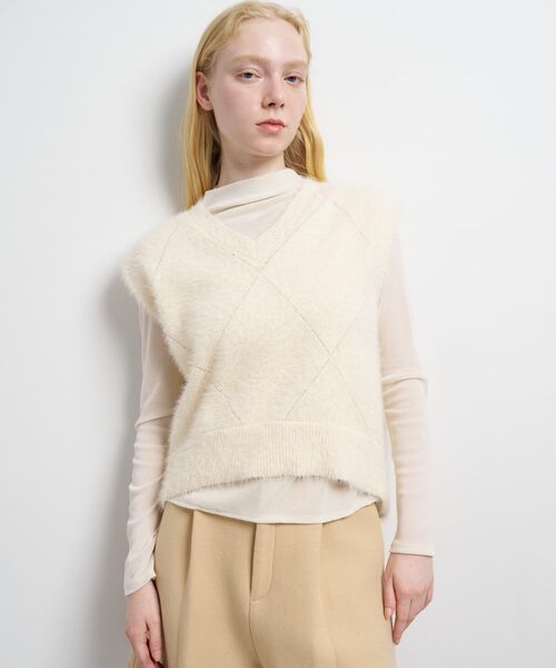 LANVINランバン／おしゃれで暖かいコート／モヘヤ シャギー／未使用品♡ LANVIN ランバン ウール ステンカラーコート ベージュ C-OY1002