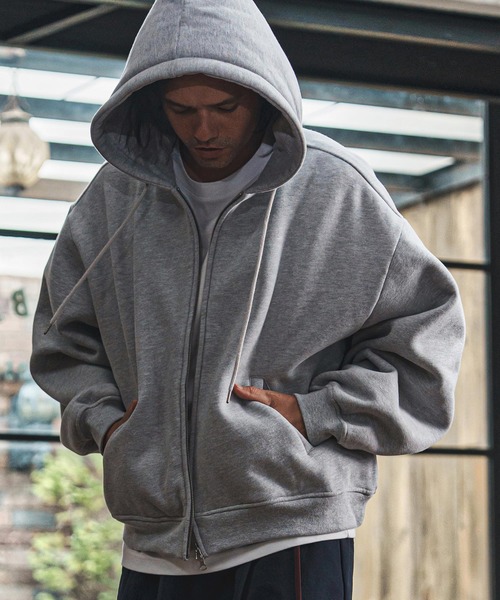 mpa3898- ビッグフーデッド裏起毛ZIPパーカー（パーカー）｜CAMBIO