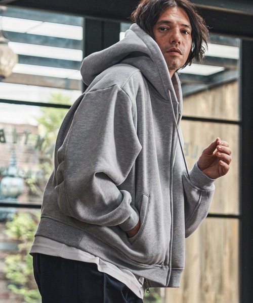 mpa3898- ビッグフーデッド裏起毛ZIPパーカー（パーカー）｜CAMBIO