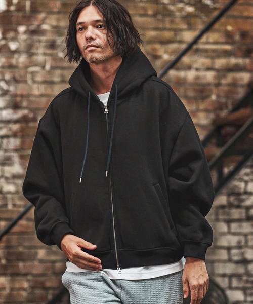 mpa3898- ビッグフーデッド裏起毛ZIPパーカー（パーカー）｜CAMBIO