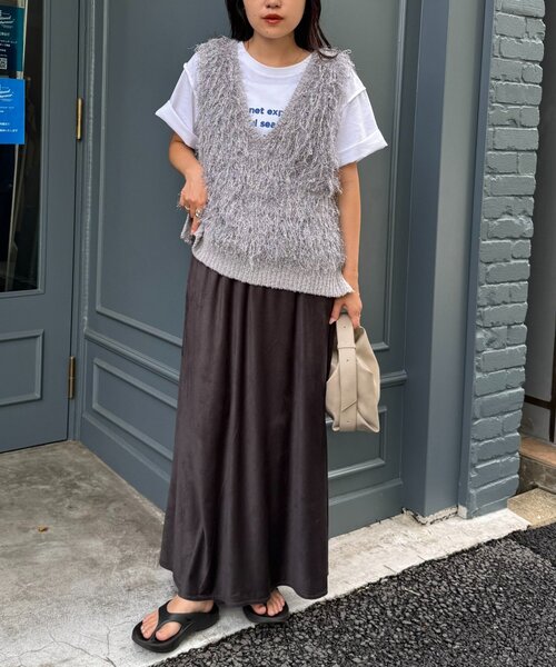 CIAOPANIC TYPY（チャオパニックティピー）の「スウェードスカート（スカート・レディース・チャコールグレー/ベージュ/キャメル・SMALL/MEDIUM）」の8枚目の写真