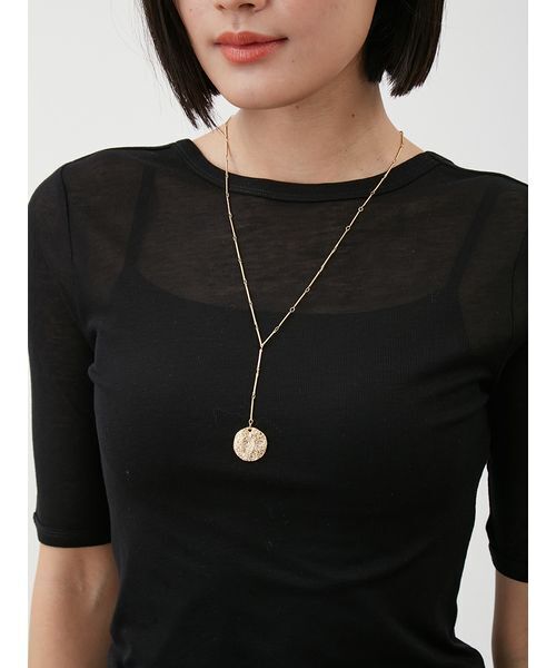 Mila Owen(ミラオーウェン)の「ボートネック後ろあきハーフスリーブT(Tシャツ/カットソー・レディース・ホワイト/ボルドー/ブラック/ライトブルー・0/1)」の8枚目の写真