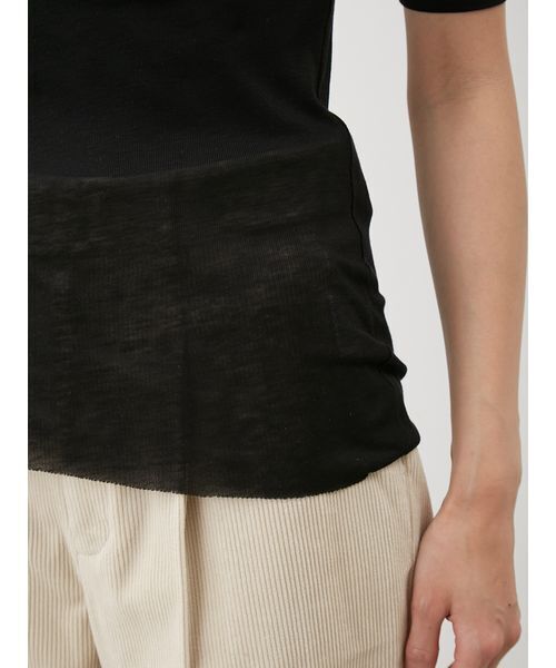 Mila Owen(ミラオーウェン)の「ボートネック後ろあきハーフスリーブT(Tシャツ/カットソー・レディース・ホワイト/ボルドー/ブラック/ライトブルー・0/1)」の10枚目の写真