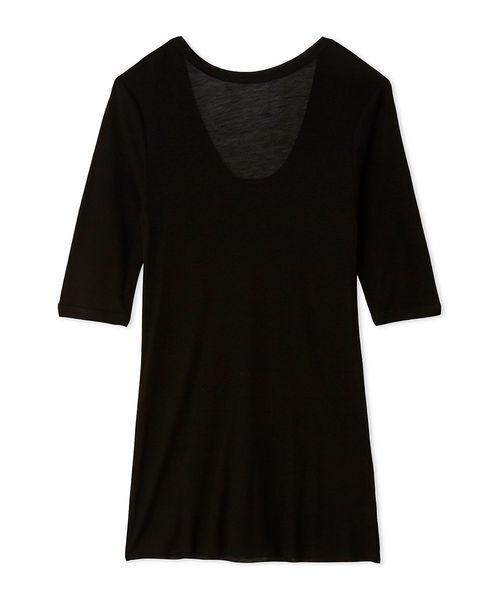 Mila Owen(ミラオーウェン)の「ボートネック後ろあきハーフスリーブT(Tシャツ/カットソー・レディース・ホワイト/ボルドー/ブラック/ライトブルー・0/1)」の13枚目の写真