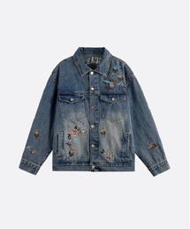 デニムジャケット（花柄・ボタニカル柄）ファッション通販