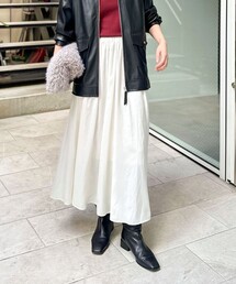 NOLLEY’S Sophi | ウォッシャブルレザーサテンギャザースカート(スカート)