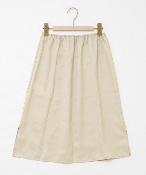 NOLLEY’S Sophi（ノーリーズソフィ）の「ウォッシャブルレザーサテンギャザースカート（スカート・レディース・ホワイト/カーキ・38/36）」の15枚目の写真