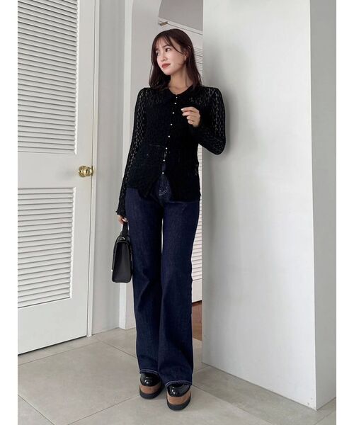 dazzlin（ダズリン）の「シュリンクレースコンパクトシャツ（シャツ/ブラウス・レディース・オフホワイト/ブラック・FREE）」の14枚目の写真