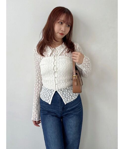 セール】シュリンクレースコンパクトシャツ（シャツ/ブラウス