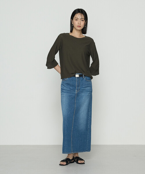 K.T KIYOKO TAKASE（キヨコタカセ）の「天竺裏目編み スパンコールニットプルオーバー（ニット/セーター・レディース・カーキ/ネイビー・9号/11号）」の7枚目の写真