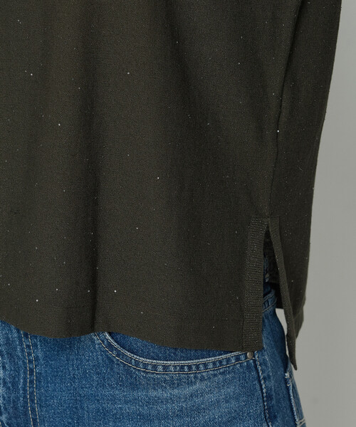 K.T KIYOKO TAKASE（キヨコタカセ）の「天竺裏目編み スパンコールニットプルオーバー（ニット/セーター・レディース・カーキ/ネイビー・9号/11号）」の14枚目の写真