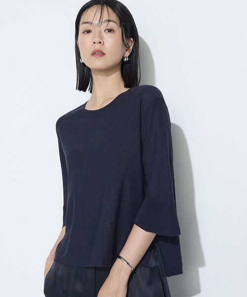 K.T KIYOKO TAKASE（キヨコタカセ）の「天竺裏目編み スパンコールニットプルオーバー（ニット/セーター・レディース・カーキ/ネイビー・9号/11号）」の16枚目の写真