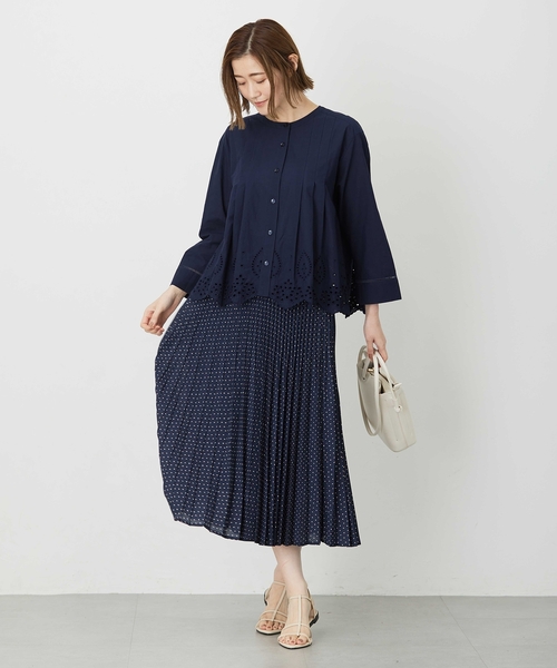 Petit Honfleur(プチオンフルール)の「アパッシュプリントスカート【ウエストゴム・通年素材】(スカート・レディース・レッド/ネイビー・M/L)」の9枚目の写真