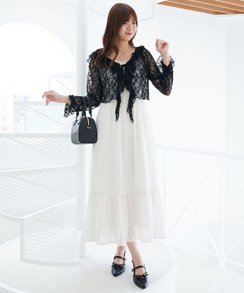 MAJESTIC LEGON(マジェスティックレゴン)の「フード付きフリルカーデ(カーディガン/ボレロ・レディース・ブラウン/ブラック/オフホワイト/ホワイト系その他2・MEDIUM)」の14枚目の写真