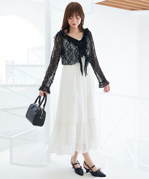 MAJESTIC LEGON(マジェスティックレゴン)の「フード付きフリルカーデ(カーディガン/ボレロ・レディース・ブラウン/ブラック/オフホワイト/ホワイト系その他2・MEDIUM)」の11枚目の写真