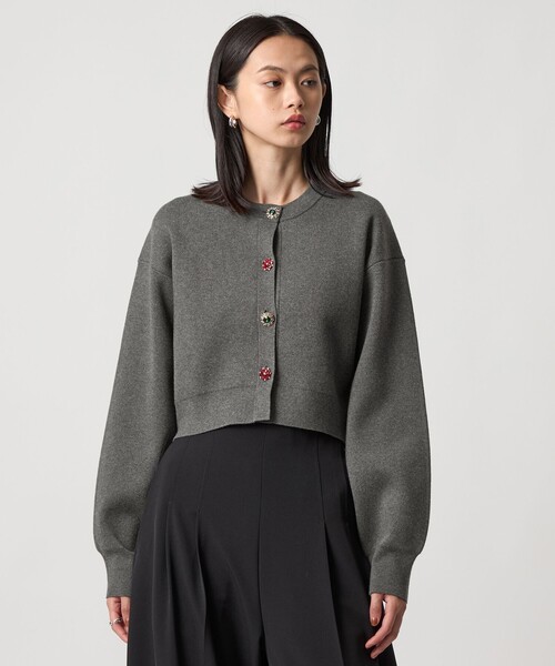 EMMEL REFINES（エメルリファインズ）の「＜EMMEL REFINES＞EM HW ビジュー ミニ カーディガン（カーディガン/ボレロ・レディース・ネイビー/イエロー/グレー・FREE）」の5枚目の写真