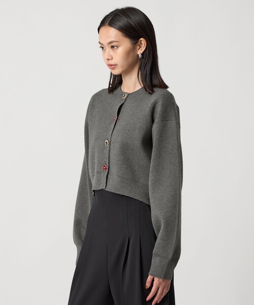 EMMEL REFINES（エメルリファインズ）の「＜EMMEL REFINES＞EM HW ビジュー ミニ カーディガン（カーディガン/ボレロ・レディース・ネイビー/イエロー/グレー・FREE）」の6枚目の写真