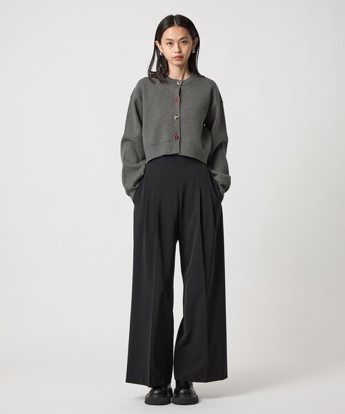 EMMEL REFINES ビジュー ミニ カーディガン　ネイビー EMMEL REFINES＞EM HW ビジュー ミニ カーディガン（カーディガン