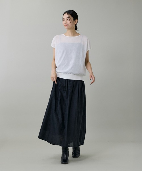INED(イネド)の「ラメドットタックスカート【セットアップ対応】(スカート・レディース・ブラック/オフホワイト/カーキ・7号/9号)」の16枚目の写真