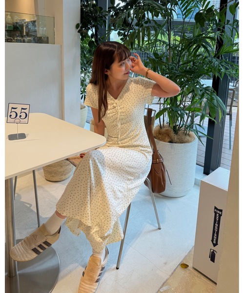JUMELLE（ジュメロ）の「小花柄リブワンピース（ワンピース・レディース・アイボリー・FREE）」の2枚目の写真