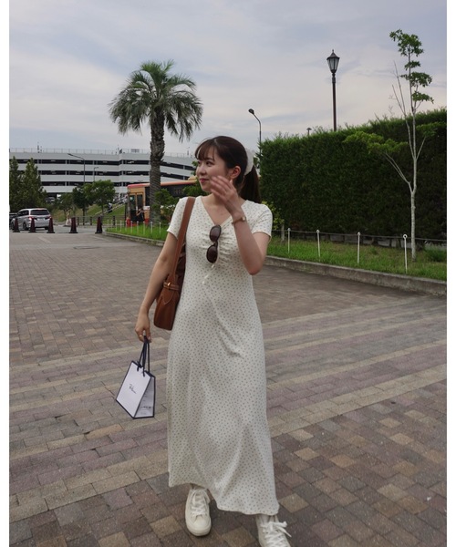 JUMELLE（ジュメロ）の「小花柄リブワンピース（ワンピース・レディース・アイボリー・FREE）」の6枚目の写真