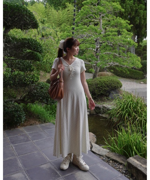 JUMELLE（ジュメロ）の「小花柄リブワンピース（ワンピース・レディース・アイボリー・FREE）」の7枚目の写真