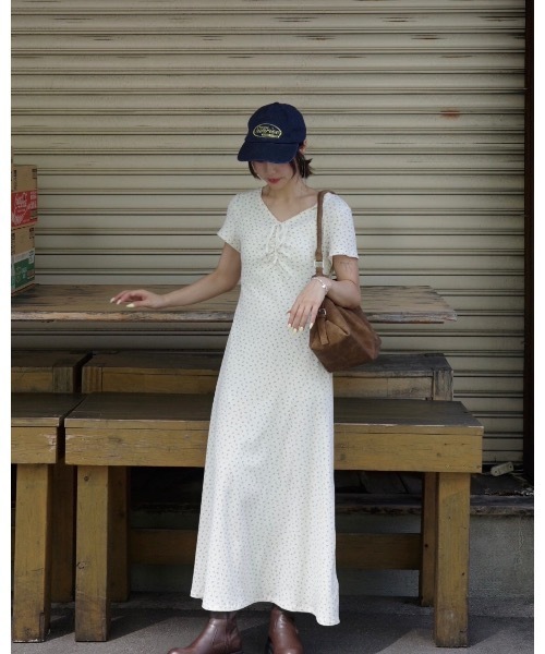JUMELLE（ジュメロ）の「小花柄リブワンピース（ワンピース・レディース・アイボリー・FREE）」の9枚目の写真