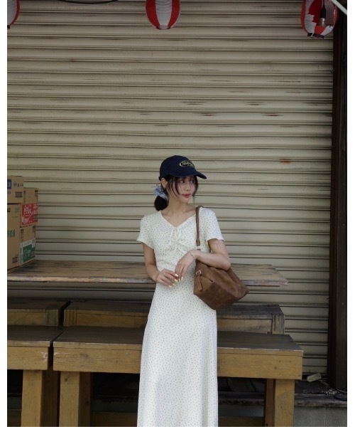 JUMELLE（ジュメロ）の「小花柄リブワンピース（ワンピース・レディース・アイボリー・FREE）」の10枚目の写真