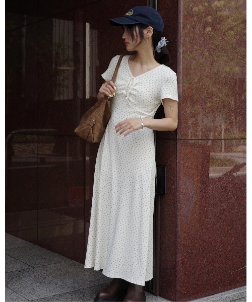 JUMELLE（ジュメロ）の「小花柄リブワンピース（ワンピース・レディース・アイボリー・FREE）」の15枚目の写真