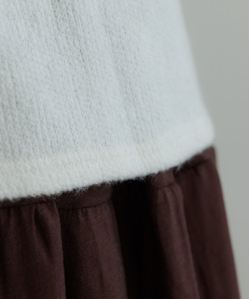 flower（フラワー）の「リボンチョーカーニット（ニット/セーター・レディース・グレー・FREE）」の2枚目の写真