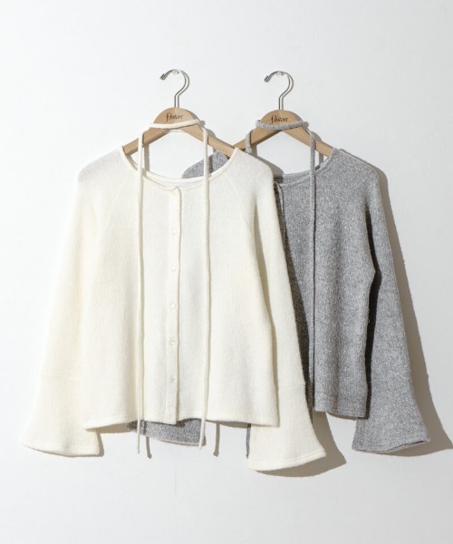 flower（フラワー）の「リボンチョーカーニット（ニット/セーター・レディース・グレー・FREE）」の10枚目の写真