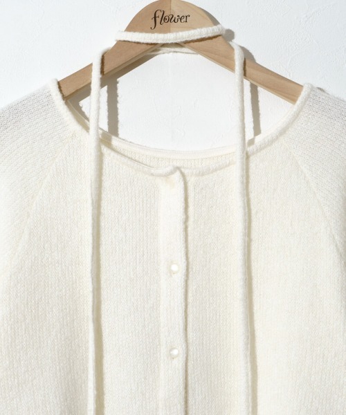 flower（フラワー）の「リボンチョーカーニット（ニット/セーター・レディース・グレー・FREE）」の12枚目の写真