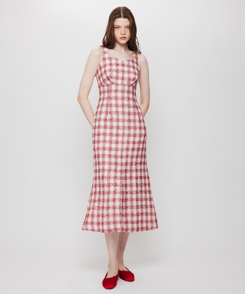 DEICY(デイシー)の「ループチェックサロペワンピース(ワンピース・レディース・レッド・1/0)」の3枚目の写真
