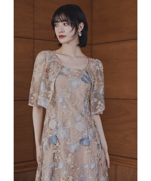 niana(ニアナ)の「フラワーレースボレロセットドレス 2点セット キャミワンピース 結婚式 成人式 二次会 同窓会 入学式 卒業式 パーティードレス オケージョンドレス お呼ばれ(ドレス・レディース・チャコール/グレイッシュベージュ/グリーン/ピンク・M)」の22枚目の写真