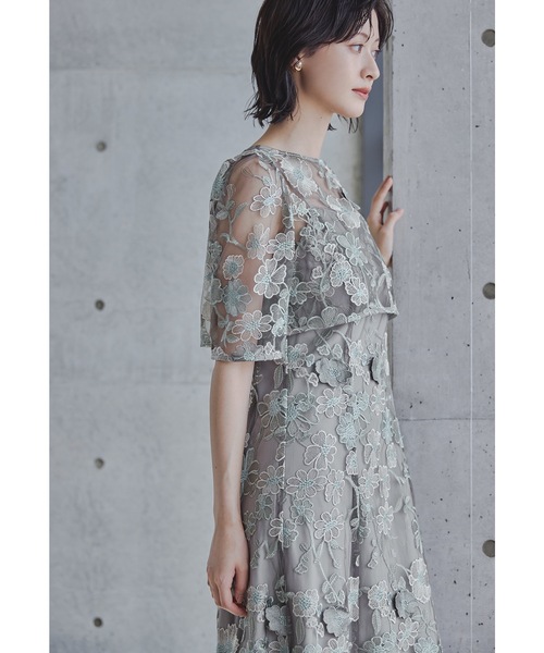 niana(ニアナ)の「フラワーレースボレロセットドレス 2点セット キャミワンピース 結婚式 成人式 二次会 同窓会 入学式 卒業式 パーティードレス オケージョンドレス お呼ばれ(ドレス・レディース・チャコール/グレイッシュベージュ/グリーン/ピンク・M)」の19枚目の写真