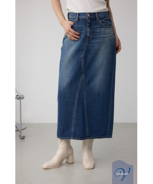 AZUL by moussy（アズールバイマウジー）の「AZUL DENIM VENUSストレートスカート（デニムスカート・レディース・ブルー/ライトブルー・SMALL/MEDIUM/LARGE）」の2枚目の写真